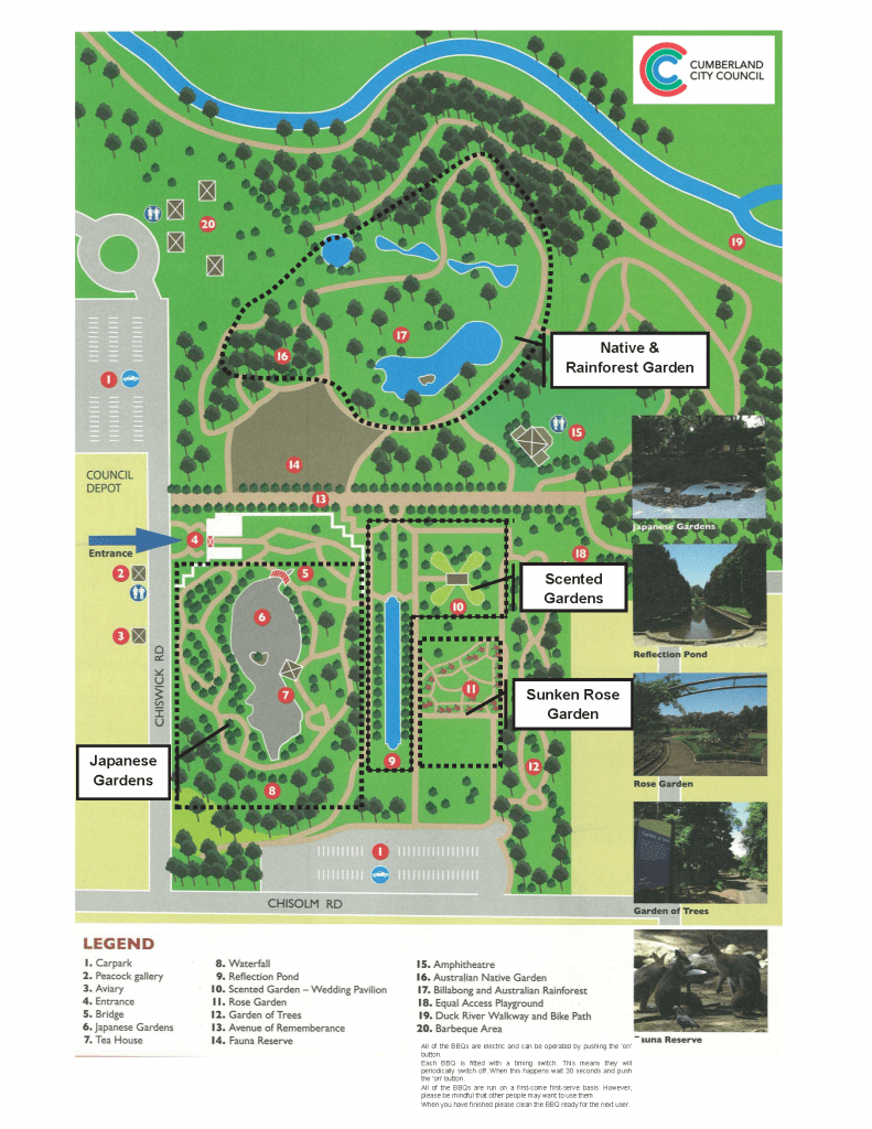 Garden Map - Auburn Botanic Gardens © Cumberland City Council 