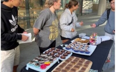 Western Sydney University students run a bake sale to raise money for charity